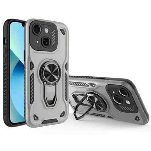 For iPhone 13 Metal Rotating Bracket TPU + PC Magnetic Phone Case(Gray)