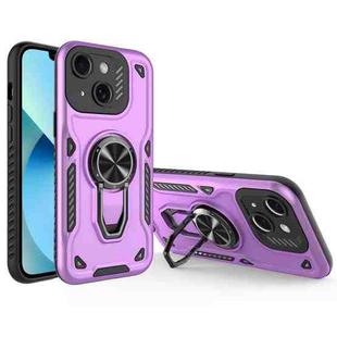 For iPhone 13 Metal Rotating Bracket TPU + PC Magnetic Phone Case(Purple)