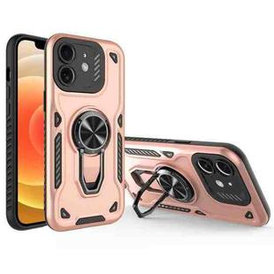 For iPhone 12 Metal Rotating Bracket TPU + PC Magnetic Phone Case(Gold)