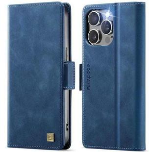 For iPhone 15 Pro Max AutSpace A11 Side Buckle MagSafe Magnetic RFID Phone Leather Case(Blue)