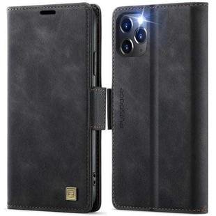 For iPhone 11 Pro Max AutSpace A11 Side Buckle MagSafe Magnetic RFID Phone Leather Case(Black)