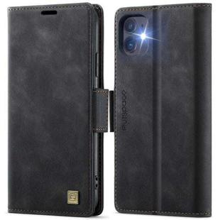 For iPhone 11 AutSpace A11 Side Buckle MagSafe Magnetic RFID Phone Leather Case(Black)