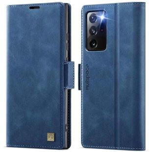 For Samsung Galaxy Note20 Ultra AutSpace A11 Side Buckle MagSafe Magnetic RFID Phone Leather Case(Blue)