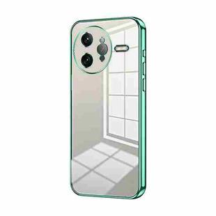 For Redmi K80 Pro Transparent Plating Fine Hole Phone Case(Green)