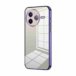 For Redmi K80 Transparent Plating Fine Hole Phone Case(Purple)