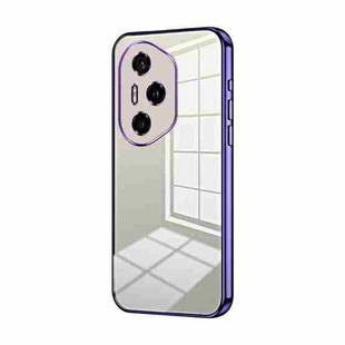 For Honor 300 Pro Transparent Plating Fine Hole Phone Case(Purple)