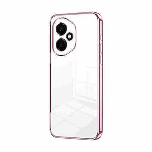 For Honor 400 Global 156.5mm Transparent Plating Fine Hole Phone Case(Pink)