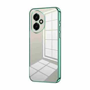 For Honor 400 Global 156.5mm Transparent Plating Fine Hole Phone Case(Green)
