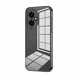 For Honor 400 Global 156.5mm Transparent Plating Fine Hole Phone Case(Black)