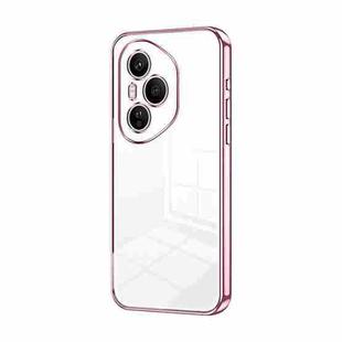 For Honor 400 Pro Global 160.8mm Transparent Plating Fine Hole Phone Case(Pink)
