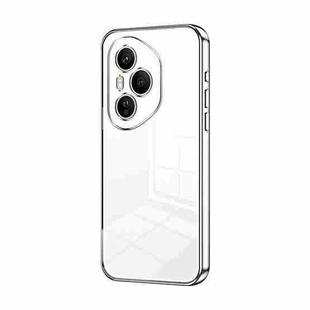 For Honor 400 Pro Global 160.8mm Transparent Plating Fine Hole Phone Case(Silver)