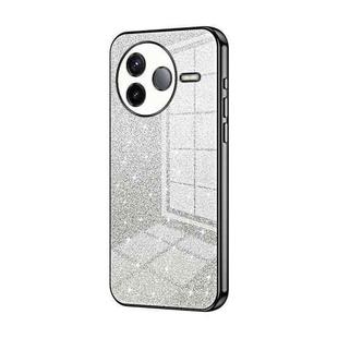 For Redmi K80 Gradient Glitter Powder Electroplated Phone Case(Black)