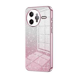 For Redmi K80 Pro Gradient Glitter Powder Electroplated Phone Case(Pink)