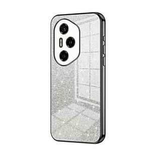 For Honor 300 Pro Gradient Glitter Powder Electroplated Phone Case(Black)