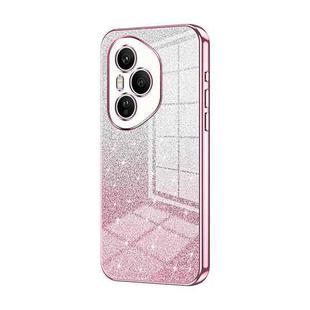 For Honor 400 Pro Global 160.8mm Gradient Glitter Powder Electroplated Phone Case(Pink)