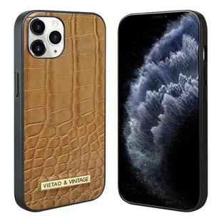 For iPhone 11 Pro Max VIETAO Alligator Texture PU Phone Case(Brown)