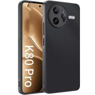 For Redmi K80 Pro Ultra-thin Plain Skin Leather Phone Case(Black)