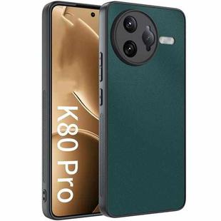 For Redmi K80 Pro Ultra-thin Plain Skin Leather Phone Case(Green)