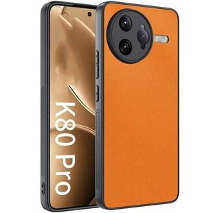 For Redmi K80 Pro Ultra-thin Plain Skin Leather Phone Case(Orange)