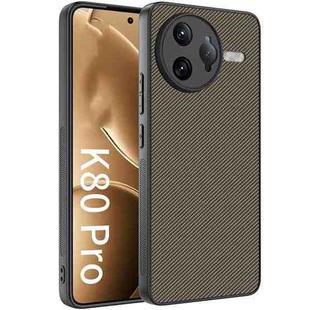 For Redmi K80 Pro Ultra-thin Carbon Fiber Texture Printing Phone Case(Gold)