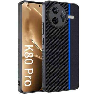 For Redmi K80 Pro Ultra-thin Carbon Fiber Texture Printing Phone Case(Black Blue)