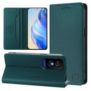 For TCL 50 5G / XE Nxtpaper 5G / XE 5G RC01 Dual-Folded Magnetic Suction RFID Leather Phone Case(Dark Green)