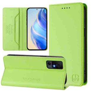 For TCL 40 XL / 40T / T608DL RC01 Dual-Folded Magnetic Suction RFID Leather Phone Case(Grass Green)