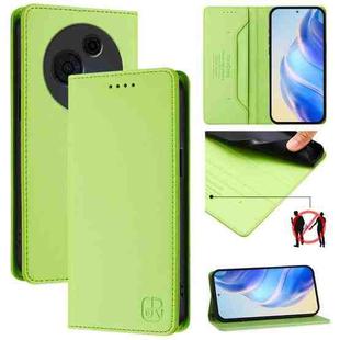 For TCL 60 NxtPaper RC01 Dual-Folded Magnetic Suction RFID Leather Phone Case(Grass Green)