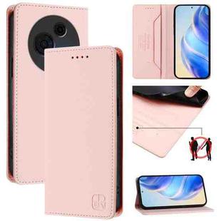 For TCL 60 NxtPaper RC01 Dual-Folded Magnetic Suction RFID Leather Phone Case(Pink)