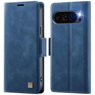 For Google Pixel 9 Pro XL AutSpace A11 Side Buckle MagSafe Magnetic RFID Phone Leather Case(Blue)