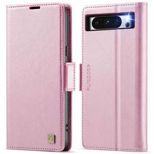 For Google Pixel 8 Pro AutSpace A11 Side Buckle MagSafe Magnetic RFID Phone Leather Case(Rose Gold)