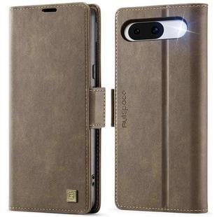 For Google Pixel 8 AutSpace A11 Side Buckle MagSafe Magnetic RFID Phone Leather Case(Coffee)