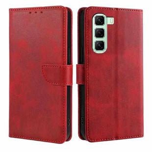 For Infinix Hot 50 4G Calf Texture Buckle Flip Leather Phone Case(Red)