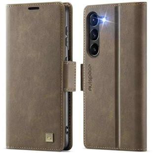 For Samsung Galaxy S23 5G AutSpace A11 Side Buckle MagSafe Magnetic RFID Phone Leather Case(Coffee)