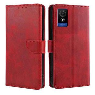 For TCL 501 4G Calf Texture Buckle Flip Leather Phone Case(Red)