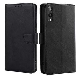 For Rakuten Hand 5G Calf Texture Buckle Flip Leather Phone Case(Black)