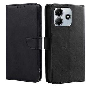 For Redmi Note 14 5G Calf Texture Buckle Flip Leather Phone Case(Black)
