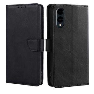 For Fujitsu Arrows We2 Calf Texture Buckle Flip Leather Phone Case(Black)