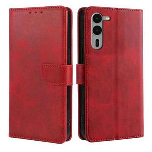 For Fujitsu Arrows We2 Plus Calf Texture Buckle Flip Leather Phone Case(Red)