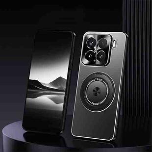 For Xiaomi 15 Rotating Holder Frosted Metal Phone Case(Black)