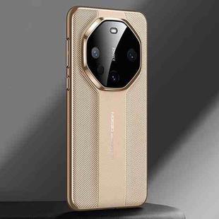 For Huawei Mate 60 Imitation Ultimate Design Plain Leather Phone Case(Gold)