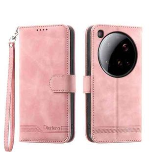 For Xiaomi 15 Ultra Dierfeng Dream Line TPU Hybrid PU Leather Phone Case(Pink)