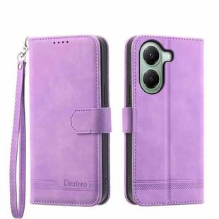 For Xiaomi Poco X7 Pro / Redmi Turbo 4 Dierfeng Dream Line TPU Hybrid PU Leather Phone Case(Purple)