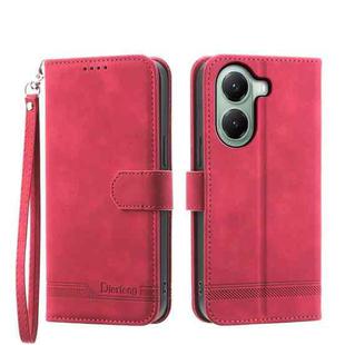 For Xiaomi Poco X7 Pro / Redmi Turbo 4 Dierfeng Dream Line TPU Hybrid PU Leather Phone Case(Red)