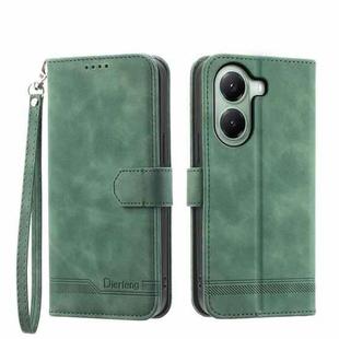 For Xiaomi Poco X7 Pro / Redmi Turbo 4 Dierfeng Dream Line TPU Hybrid PU Leather Phone Case(Green)