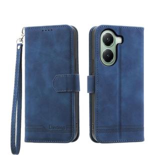 For Xiaomi Poco X7 Pro / Redmi Turbo 4 Dierfeng Dream Line TPU Hybrid PU Leather Phone Case(Blue)