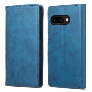 For Google Pixel 9a Business Solid Color Magnetic RFID Leather Phone Case(Blue)