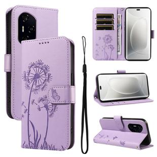 For Honor 300 Pro / 300 Ultra Dandelion Embossed Pattern Flip Leather Phone Case(Purple)