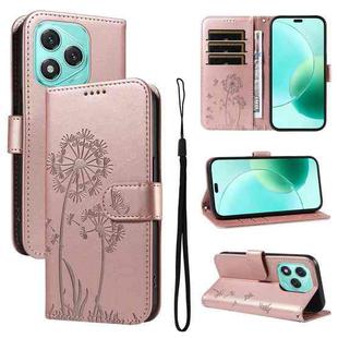 For Honor 400 Lite Dandelion Embossed Pattern Flip Leather Phone Case(Rose Gold)