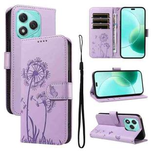 For Honor 400 Lite Dandelion Embossed Pattern Flip Leather Phone Case(Purple)